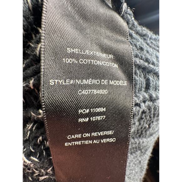 NEW! Alice+Olivia S Cowl Neck Chunky Knit Sweater Ombre Stripe Cream Gray Black - Picture 7 of 10